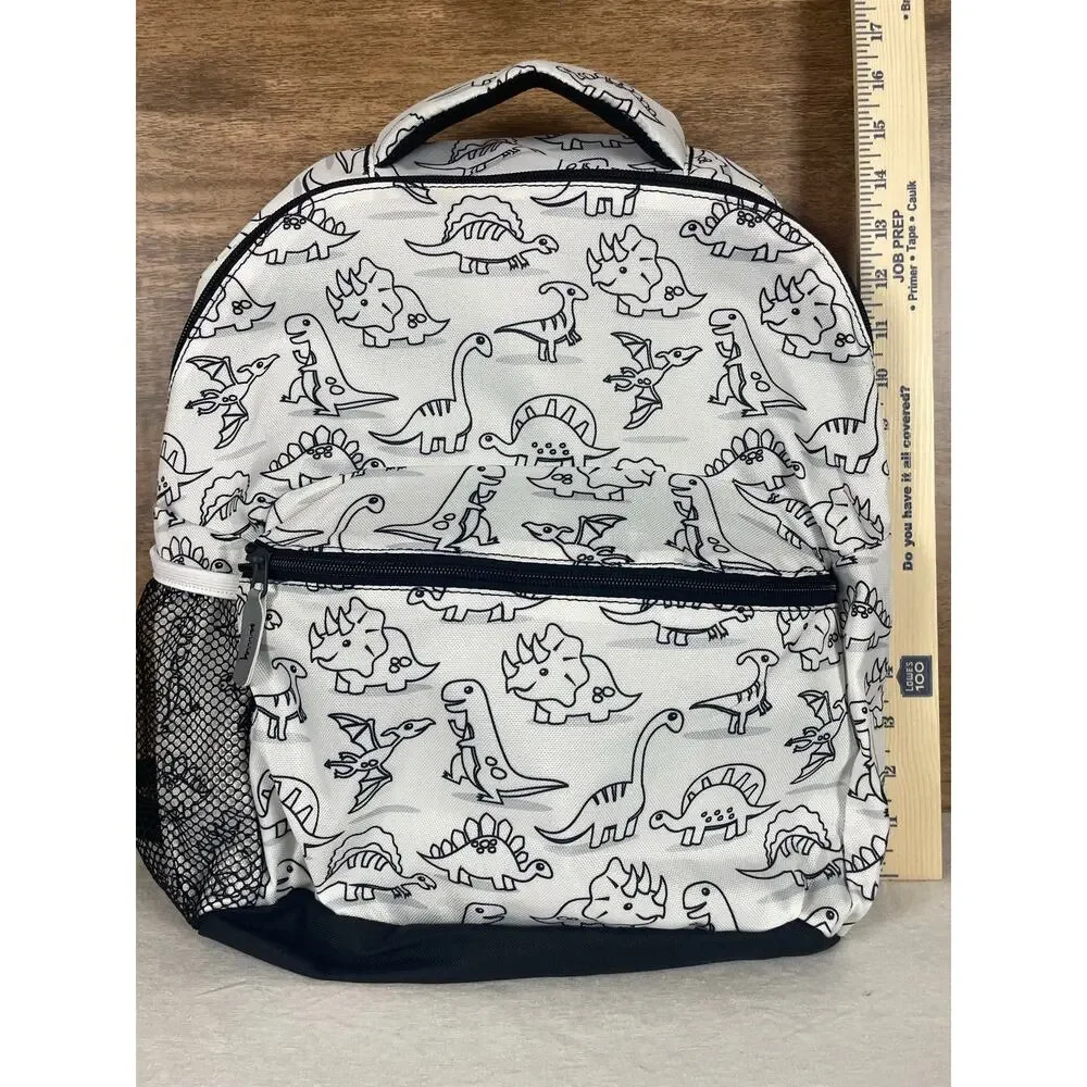 DIY Color Your Own Dinosaur Backpack Pencil Case Set Kids Costco School Bag 2pc